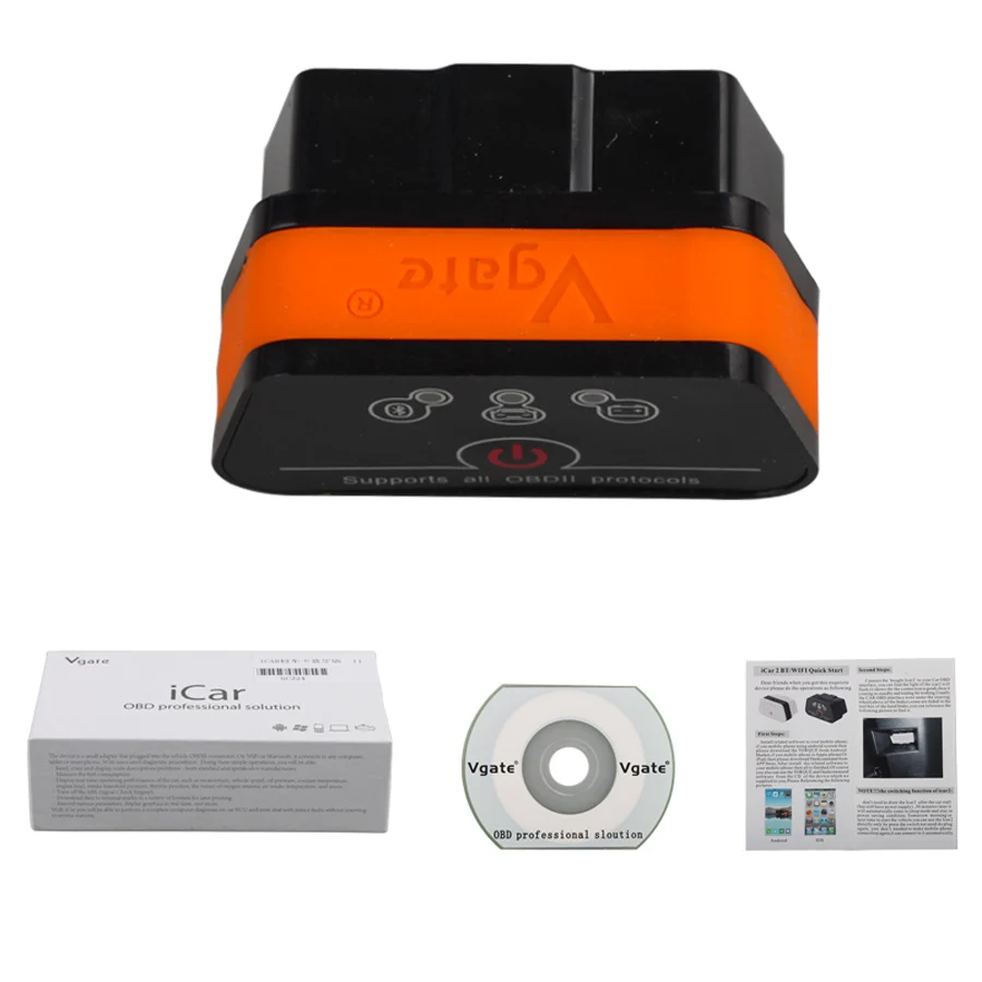 

Auto Car Vgate iCar2 Bluetooth OBD Scanner iCar 2 Diagnostic Interface OBD2 Code Scan Tool Arm Chip With Packing Box