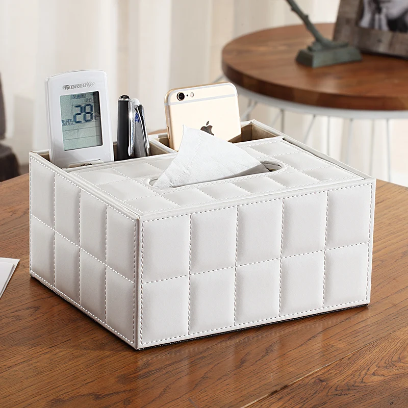 Leather Multifunction Fancy Tissue Box case Pencile Remote Control