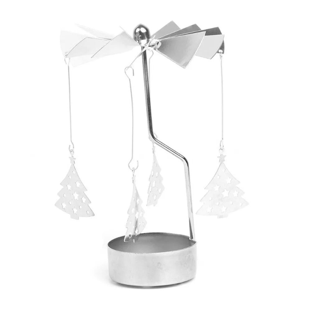 Hot Spinning Rotary Metal Carousel Tea Light Candle Holder Stand Xmas Gift Home Garden Decorative Supplies Tool | Дом и сад