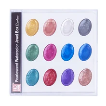 Kuretake ZIG12 Цвета Перламутровый/прозрачный палитра акварели твердый пигмент принадлежности для рисования