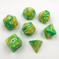 Rollooo Dice 7 шт./компл. разноцветные цифровой кости d4 d6 d8 d10 d % d12 d20 Rpg Dice