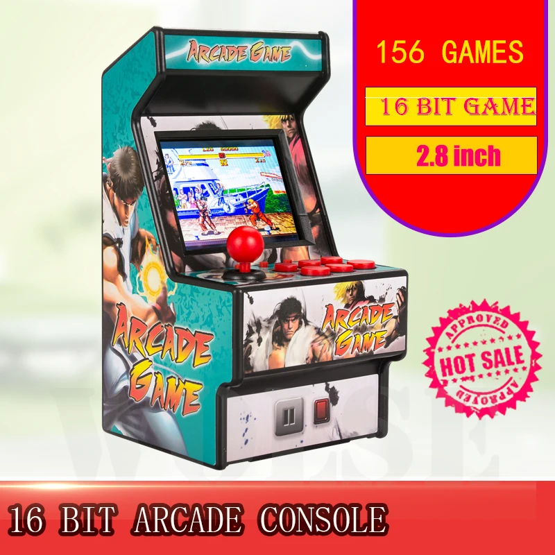 Лучшая популярная 16 бит мини аркадная мини ретро консоль портативная Классическая игровая консоль ручной плеер с 156 играми