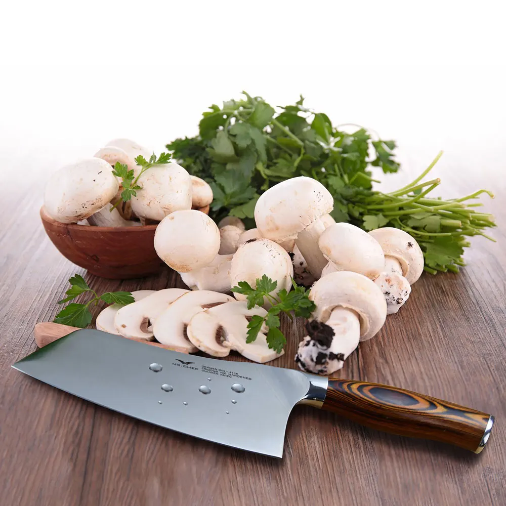 Professional 7 inch Chinese Cleaver Germany Steel Chefs Knife Carbon kitchen Cooking knife Facas Cozinha Pakkawood Handle