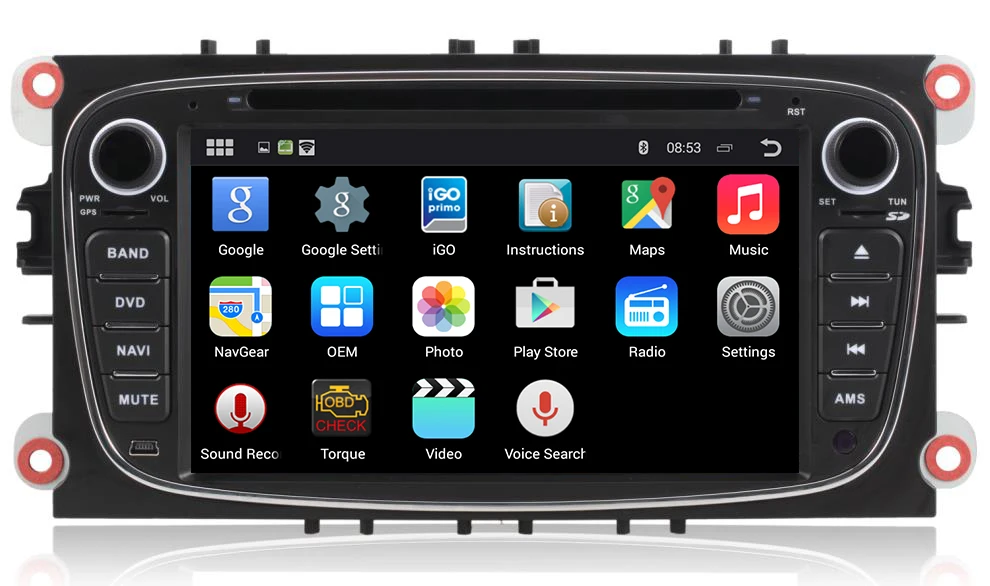 Perfect Quad Core 1024*600 2 Din Android 5.1.1 Car DVD GPS Navigation for Ford Mondeo S-Max Cmax Focus GPS Radio RDS Autoradio Wifi 3G 2