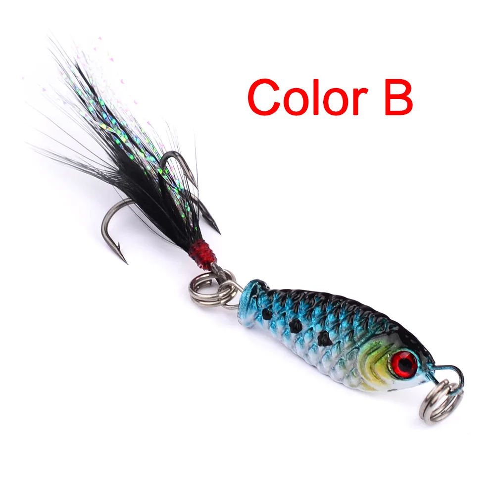 1pcs 5.3g swimbait Fishing Lure wobblers spinner metal lures vib Hard Baits With Feather Treble Hook spinnerbait fishing tackle