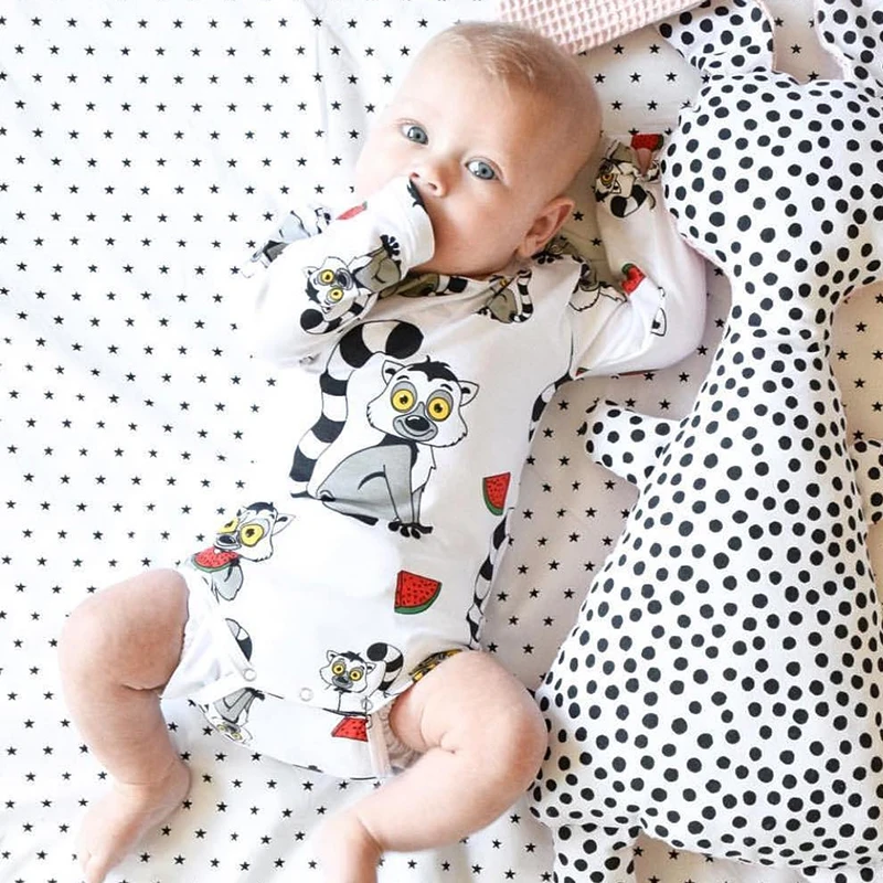 

TinyPeople Raccoon Cartoon Bodysuit Baby Boys Girls Jumpsuit Baby Clothing Vestidos Autumn Bobo Choses Tiny Cotton bebe bodysuit