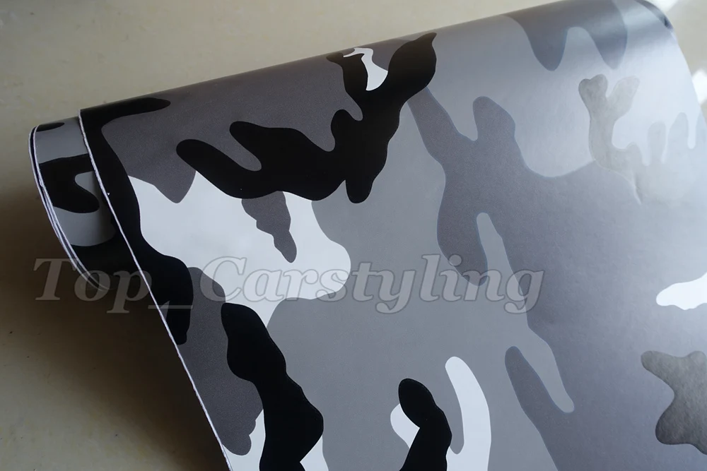 Black white grey arctic camo vinyl car wrapping films (5)