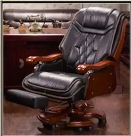 Boss Chair Leather Massage Reclining Office Chair Double Cushion Executive Chair Solid Wood Armchair..