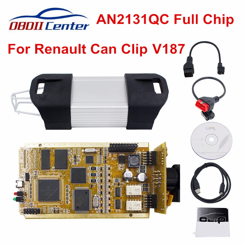 

DHL Full Chip Can Clip For Diagnosis Interface CYPRESS AN2131QC AN2135SC Software V178 Can-Clip Diagnostic Adapter Golden PCB