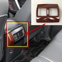 For Toyota Prado 2010-17 ABS Plastic Car Back Rear Air Condition Outlet Vent Frame Cover Trim sticker Car Accessories Styling decorative carbon mesh sticker for car air condition vent black grey 2 pcs