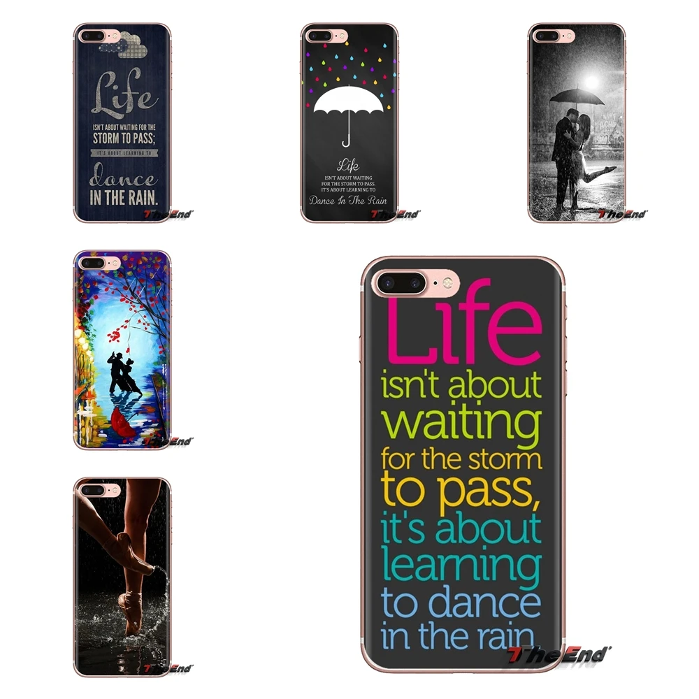 Для iPod Touch Apple iPhone 4 4S 5 5S SE 5C 6 6S 7 8 X XR XS Plus MAX Life Quote Dance In The Rain Words прозрачные мягкие