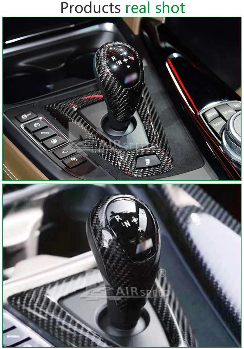 Carbon Fiber Gear Knob Cover for BMW F80 M3 F82 M4 F87 E92 E93 E60 M5 F10 M5 M6 F85 X5M F86 X6M Accessories Car Styling (6)
