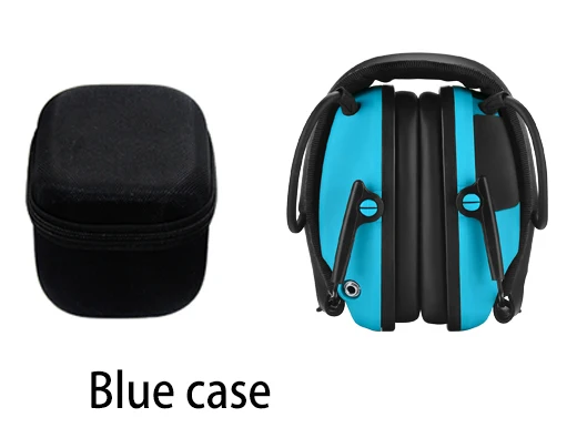 ZOHAN electronic hearing protection shooting Earmuffs Ear Protection Hunting protective Anti-noise headphone for women ear muff blue case