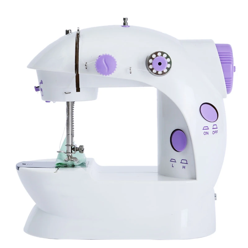 Mini Hand Foot Pedal Sewing Machines Handheld Dual Speed Double Thread