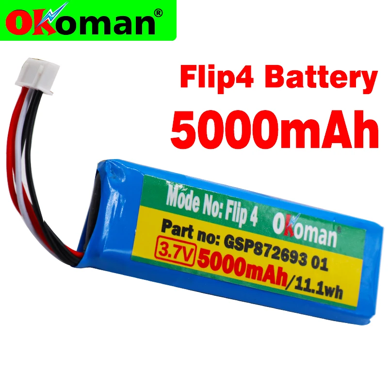 

New Battery 5000mAh GSP872693 01 for JBL Flip 4, Flip 4 Special Edition Bluetooth Speaker Battery 3.7v 5Ah Li-Polymer battery