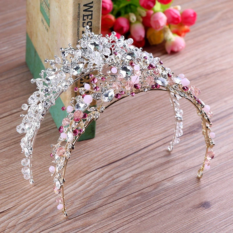 Hair Jewelry Tiara Bridal Wedding Headpiece Beads White