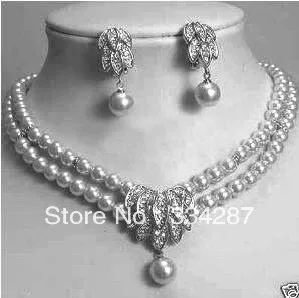 

Beautiful 8mm grey South Ocean Shell Pearls Beads necklace Wedding SET