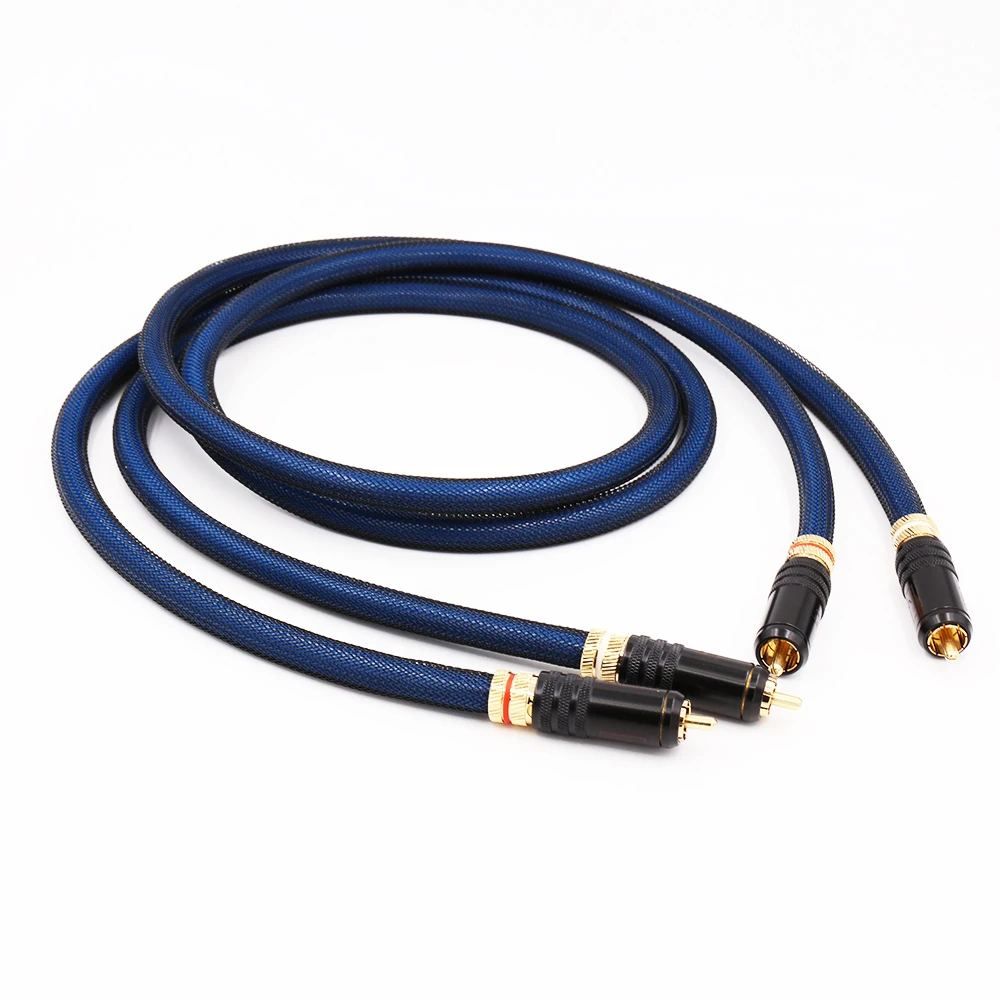  Audiocrast Pair Rca Cable Siltech G5 Top Grade Silver Plated RCA Male to Male Cable