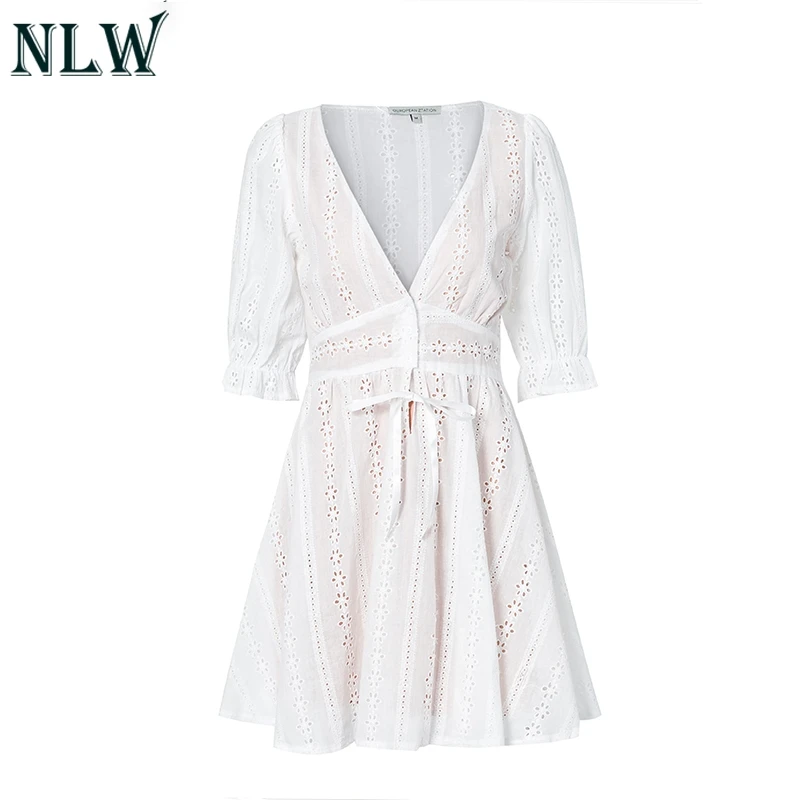 white cotton lace dress