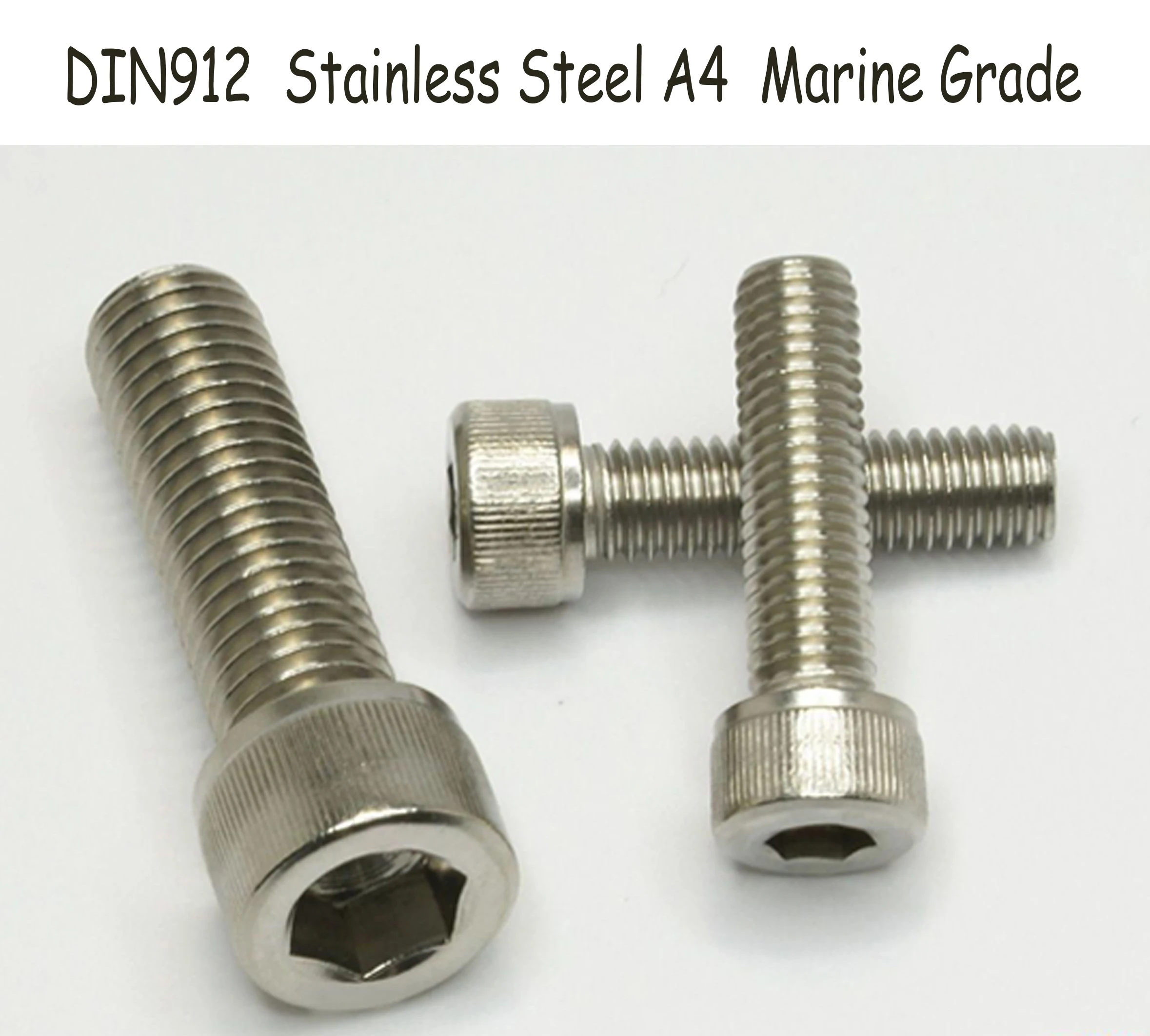 10Pcs/Lot DIN912 Stainless Steel A4 Marine Grade M6*30 M6 x 30 Hex