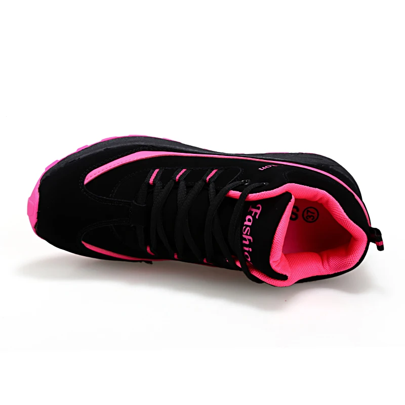 Women Winter Sneakers Sports Running Shoes Comfortable Leather Barefoot Shoes Height Increasing Outdoor Walking Ladies Shoes New