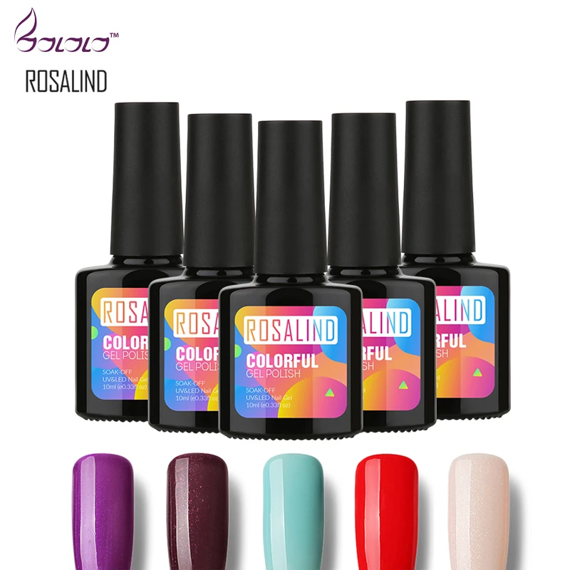 

ROSALIND P+Black Bottle 10ML Nude Color 1323-1465 Nail Polish Nail Art UV LED Gel Lacquer Nail Glue Varnish Semi Permanent Set