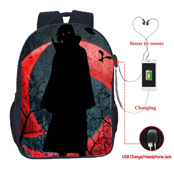 

Top Quality Naruto USB Charging Backpack Akatsuki Students Boys Girls School Bags Fashion Hatake Kakashi Schoolbag Pain Rucksack