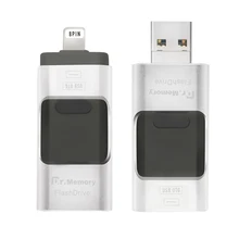 USB FLASH DRIVE OTG 64GB Pen Drive 3 in 1 u disk for apple iphone 6s Memory stick 16gb luxury android USB 2.0 pendrive i drive