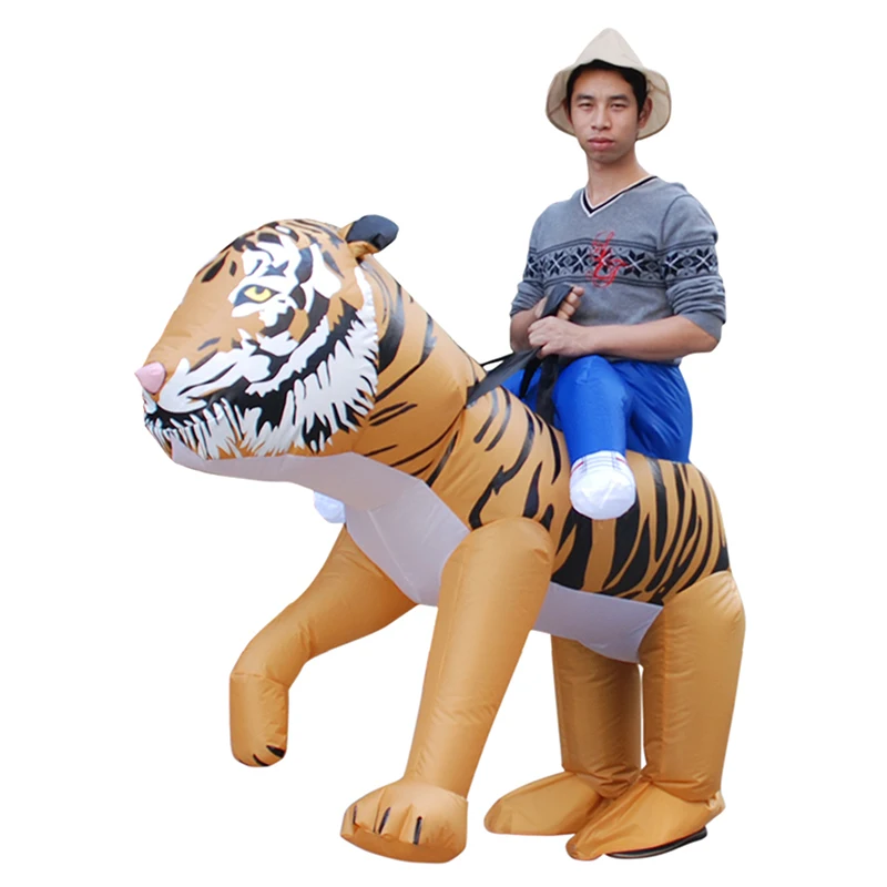 

Riding Tiger Fantasy Halloween Carnival Cosplay Costume Funny Inflatable Suit