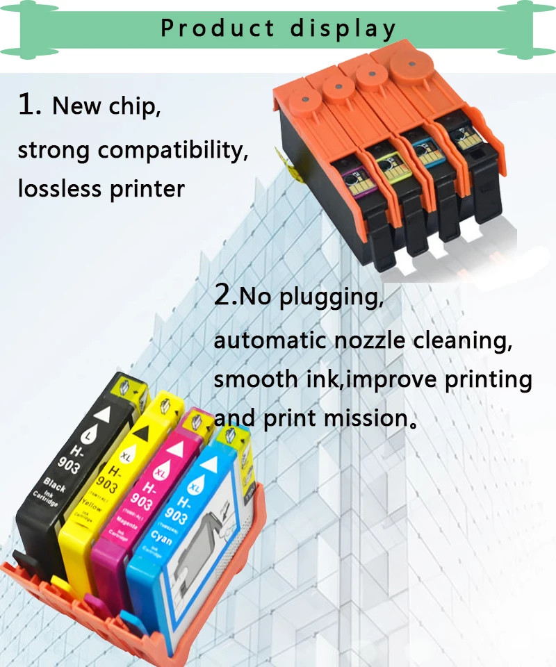 Description Picture 5 of itemHTL Compatible ink for HP 903 903XL 907XL Ink Cartridge For OfficeJet Pro 6950/6960/6961/6970/6971 All-in-One Printer For Europe