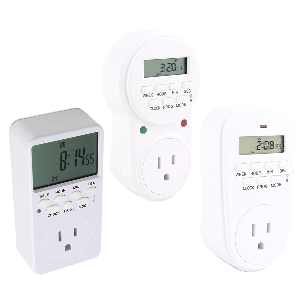 7 Days 24 Hours Digital Timer Switch US Plug Kitchen Smart Power Timer Outlet Programmable Timing Socket
