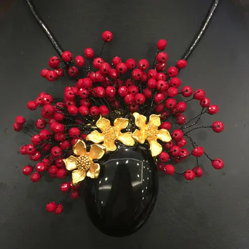 cristal vermelho semi-precious stone broche de moda feminina jóias frete grátis