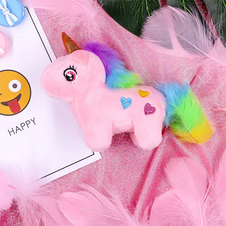 

Unicorn plush KeyChain Sequin Pom Pom Key Pendant Colorful Stuffed Unicorn Doll Kids Toys Girls Bag Hang Pendant Speelgoed Gift