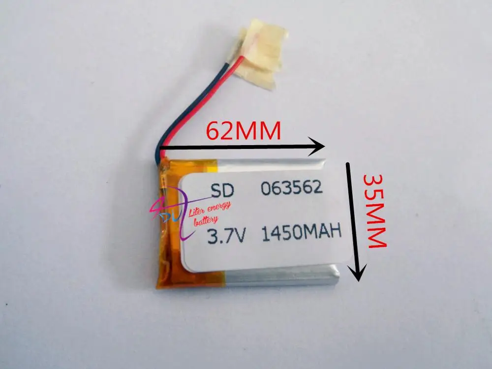 

best battery brand Size 063562 3.7V 1450mah 603562 Lithium polymer Battery with Protection Board For MP4 GPS Digital Products
