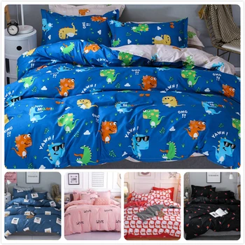 

Dinosaur Paradise Pattern Kid Soft Cotton Bedding Set 3pcs 4pcs Bed Linen Single Twin Double Queen King Size Duvet Cover 150x200