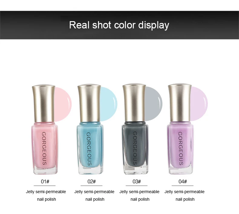 Subtransparent Nail Polish Jelly Translucent Nail Varnish Quick Dry Clear Lacquer 10ML Candy Nude Color Environmental Protection