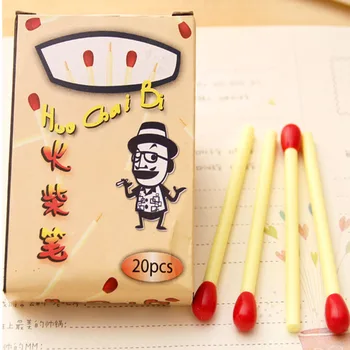 

20pcs/piece 0.5mm cute head kawaii match ballpoint pen ballpoint pen for school office writing stationery products