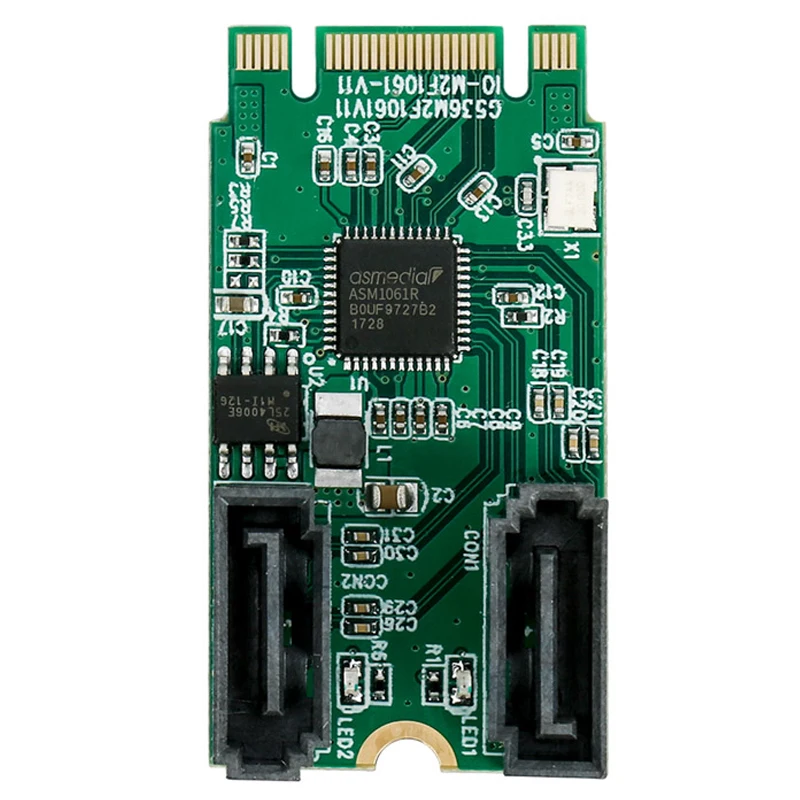 NGFF PCI express 2 Порты и разъёмы SATA 3,0 RAID карты B + M ключ M.2 двойной SATA 6 Гбит/с адаптер RAID0 RAID1 с 7Pin SATA ASM1061R