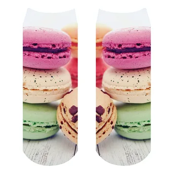

RUNNING CHICK Macaroon 3d printing creative leisure color dessert socks
