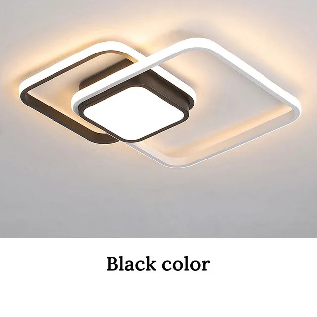 Новое поступление, современный светодиодный светильник, люстра для гостиной, спальни, столовой, Крытый алюминиевый светодиодный светильник, Потолочная люстра, AC110V 220V - Цвет абажура: Black