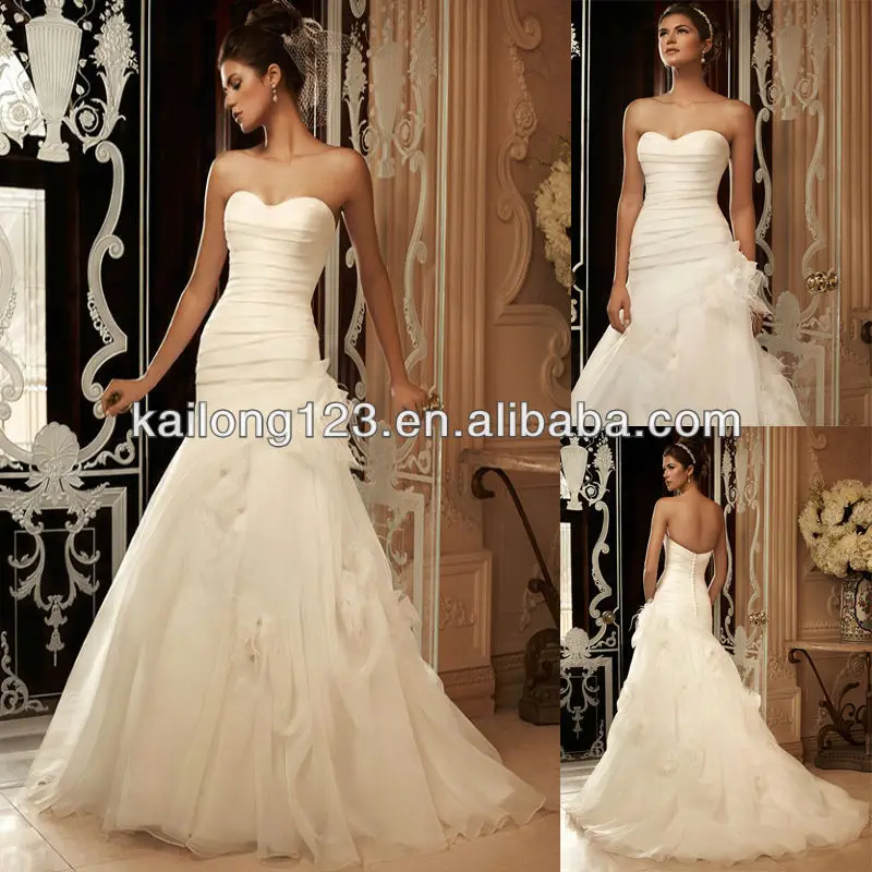 Splender Sweetheart Pleated Drop Waist 