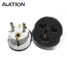 AUKTION Universal EU Plug Adapter 16A Electrical Plugs International Power Socket Converter AC 250V for Home Office Travel