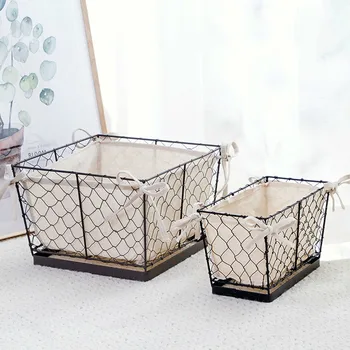 

A1 Iron storage basket kitchen snack storage basket desktop toy wardrobe clothing basket wx11051457