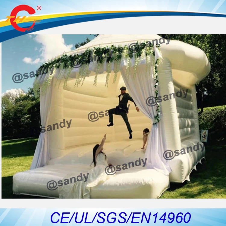 

free air shipping to door,white Inflatable Wedding jumper Bouncer Castle /jumping bed/Bouncy bounce House