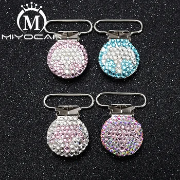 

MIYOCAR unique design bling crown sliver round shape pacifier clip dummy clip pacifier holder handmade SP022