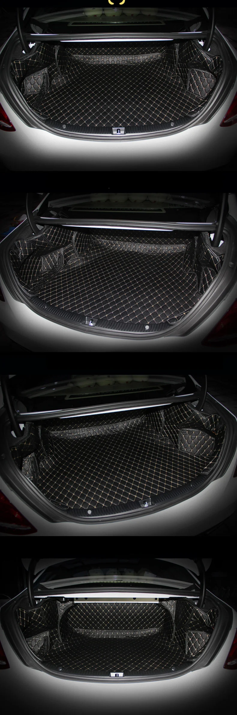 fiber leather car trunk mat for mercedes benz w205 c180 c200 c250 c300 accessories