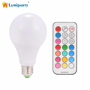 

Lumiparty Dimmer 10W E27 RGBW LED Bulb Timing Function AC85~265V Dimmable LED Lamp with Remote Controller
