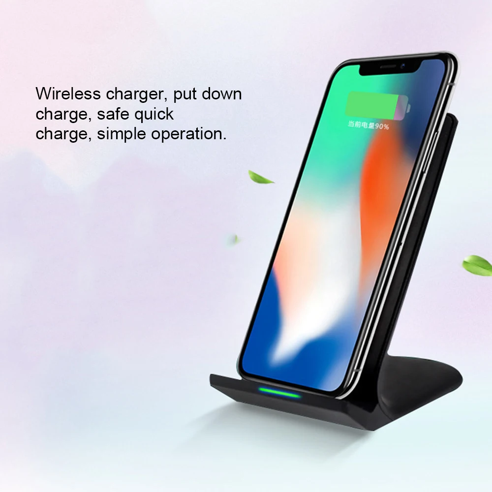 Быстрое беспроводное зарядное устройство для iPhone X 8 Qi Беспроводной Зарядное устройство быстро Беспроводной Подставка для зарядки для samsung S8 S7 S6 край Note 8 примечание 9
