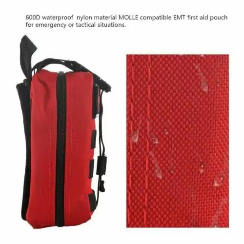 Tactical First Aid Kit Survival Molle Rip-Away EMT Pouch Bag IFAK Medical Red