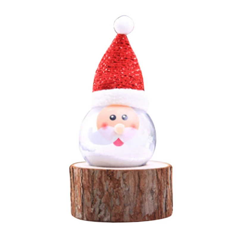 

Christmas Santa Claus Snowman Elk Innovative Plastic Ball with Light Christmas Party Pendant Tree Hanging Ornaments 8cm